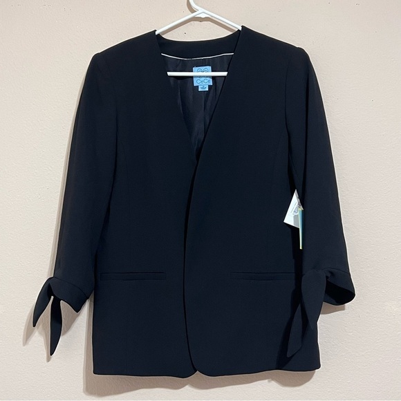 CeCe• Tie Sleeve Open Front Blazer Size 6 - Picture 2 of 11